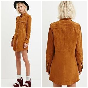 Forever 21 Tan Suede Mini Dress
